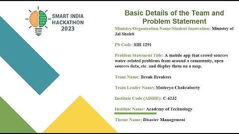 Team Brake Breakers - SIH Project Idea - SIH1291