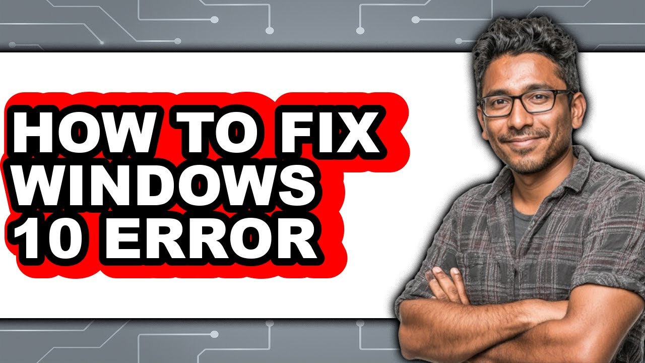 How to Fix Windows 10 Error (only Way) - YouTube