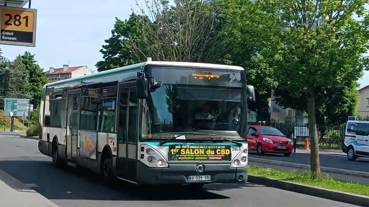 Bus 110 Arrivée et Départ d'un Citelis Line N°3868 à Joinville RER à destination de Villiers/Marne