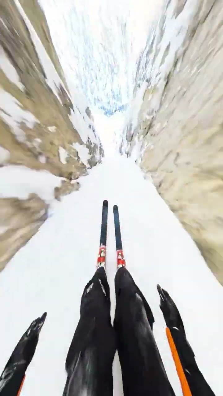 Professional Skis Steep And Narrow Path || ViralHog