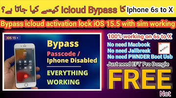 Iphone 6s to X icloud bypass iOS 15.5 with sim working | No need Mac Book  or USB| EFT Pro 2022 |