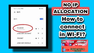 NO IP ALLOCATION | HOW TO CONNECT WIFI | @pagkaingmasiramatibapa