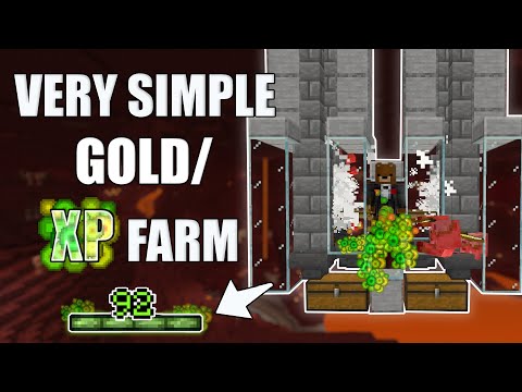Minecraft: Zombified PIGLIN XP/GOLD farm AFK - Tutorial 1.18