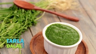 Coriander Garlic Chutney By Tarla Dalal