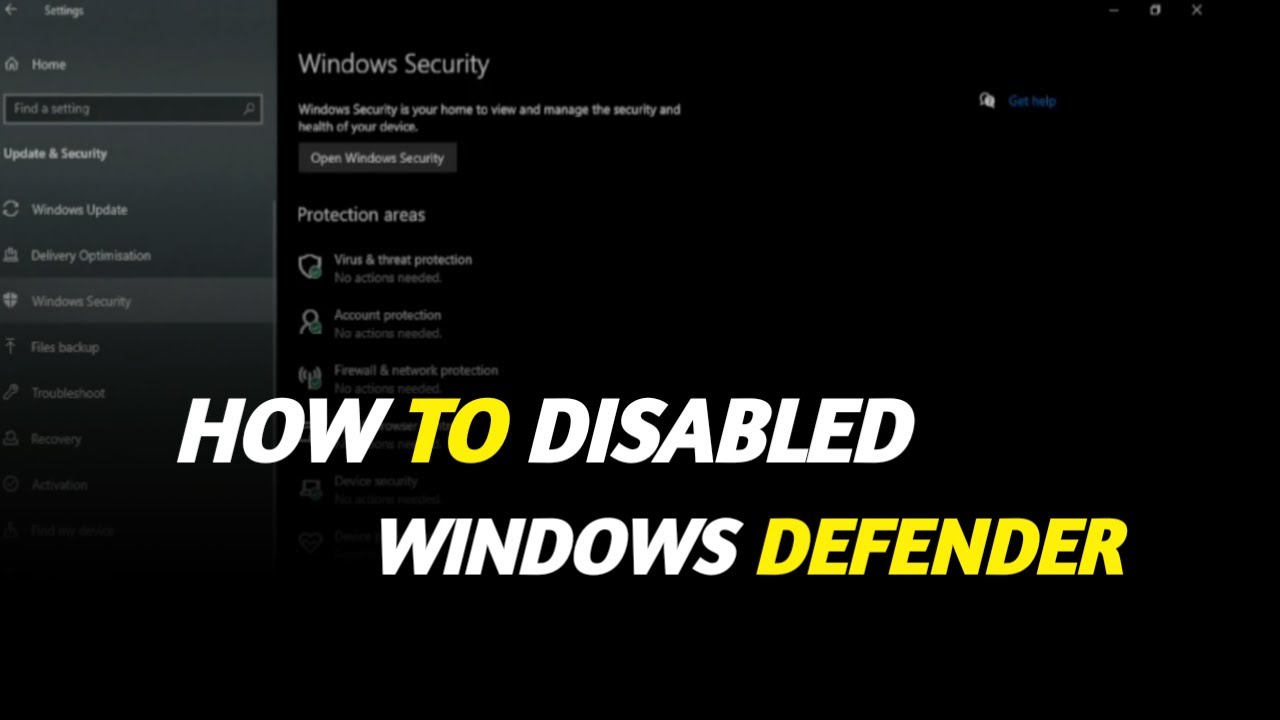 How to Disable Windows Defender in Windows 10/11