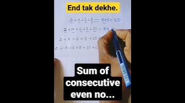 Sum of consecutive even no.!!#mathtrick #youtubeshorts #video #shortvideo