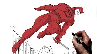 How To Draw Daredevil ( The Man Without Fear) | Step By Step | Marvel