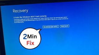 Recovery it looks like windows didn't load correctly windows 11/10