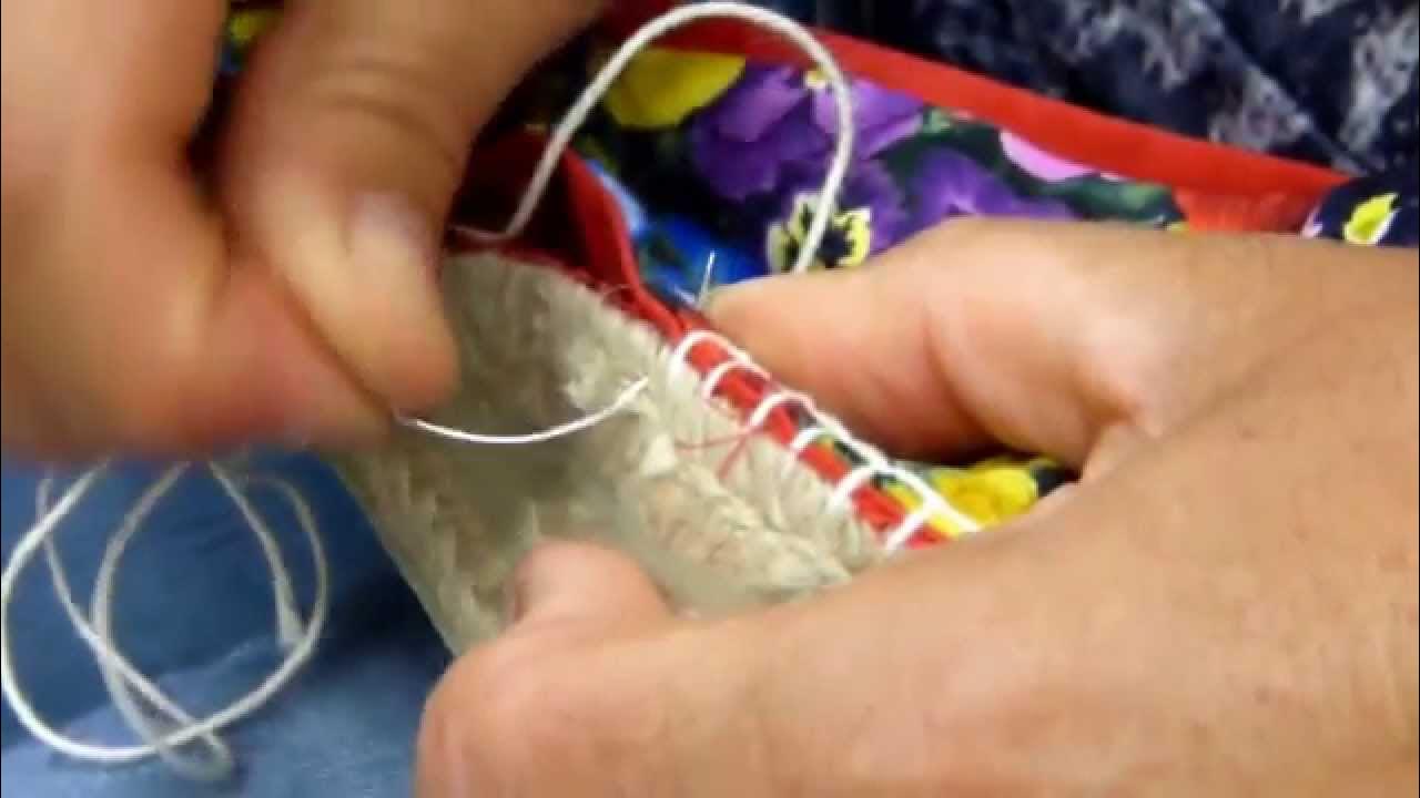 Ideal Ordenado semanal Tutorial para aprender a coser la tela a las suelas de espadrelles de  cáñamo o yute - YouTube