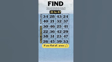 Find the 3 missing numbers (45),  21 to 47, #dementia test, #prevent dementia, number quiz, puzzle