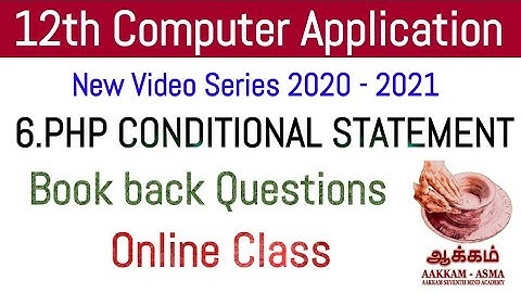 12th Computer Application | Chapter 6 | Book back Questions | Online Class | EM | Aakkam Asma ..