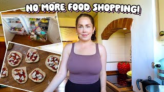 NO MORE FOOD SHOPPING! Clearing Out My Food Stock Fridge/Freezer, Meals From Scratch, Budget Family
