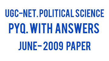 UGC-NET Political science PYQ with Answers June 2009  paper solved