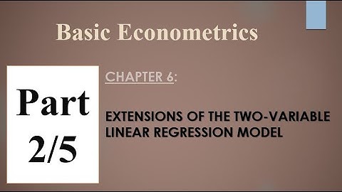Basic Econometrics by D.N. Gujarati - Chapter 6- 2/5 (Urdu/Hindi)