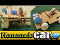 How to make a homemade car || cardboard car in Telugu
