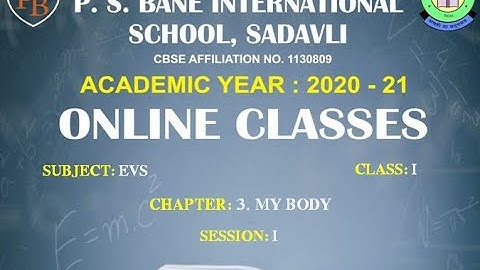 CLASS – 1ST , SUBJECT – EVS , CHAPTER - 3 (MY BODY) , SESSION – 3