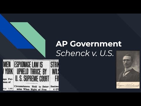 Video: Ի՞նչ վճիռ է կայացվել Schenck v Միացյալ Նահանգների գործով: