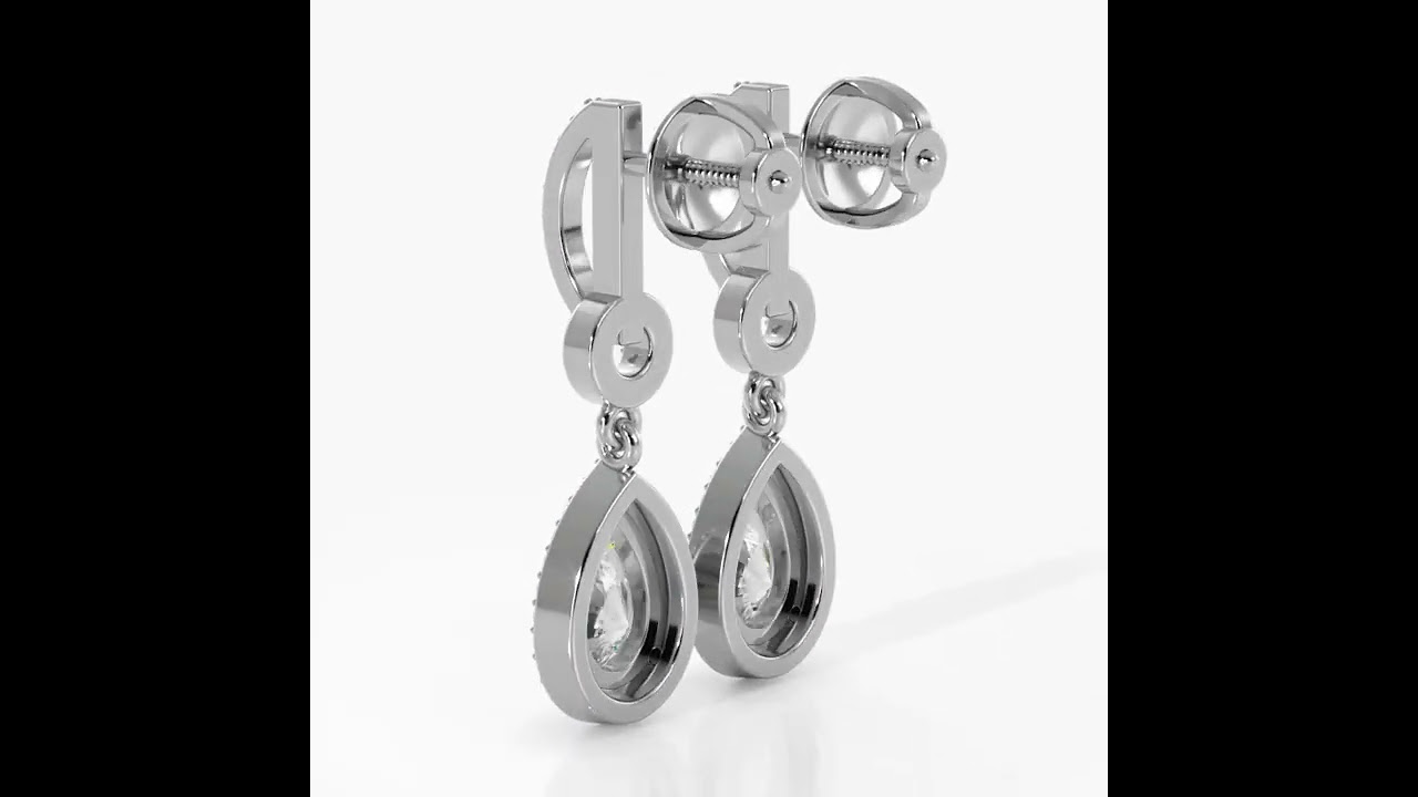 Pear Drop Dangle Diamond Earrings