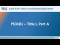 Title I, Part A Program Schedule Instructions
