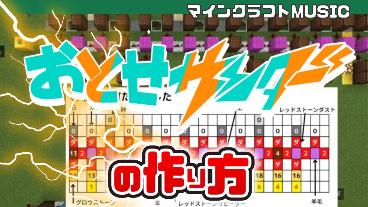 マインクラフト イナズマに打たれました おとせサンダー の音ブロック演奏の作り方 統合版対応 Tiktokで大人気 プログラマーマミィ