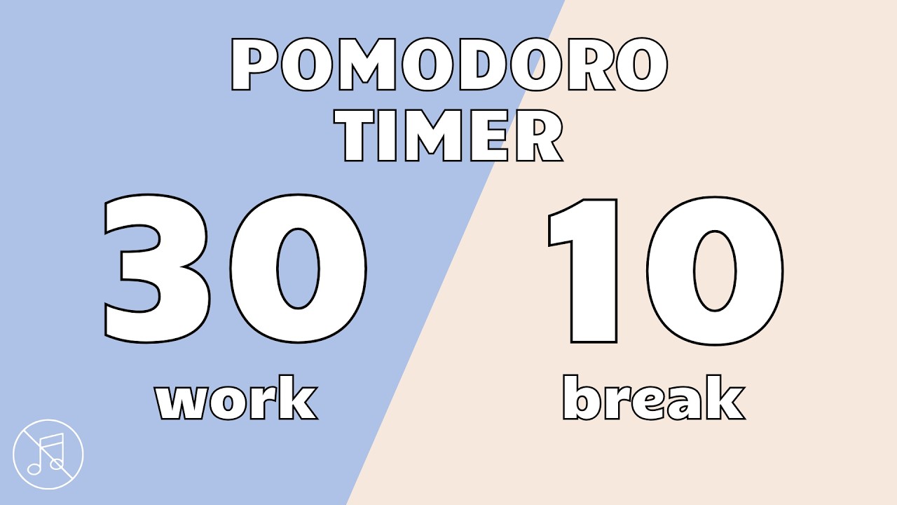 Pomodoro Timer 30/10 - Study 4x30 mins || No music || Focus || Study ...