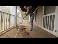 CLEANING 194 YEAR OLD DIRT OFF OLD LOG CABIN PORCH | RENOVATION CLEAN UP SUCKS | SATISFYING