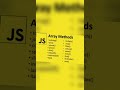 Javascript Array Methods | 😎😎 #shorts #video