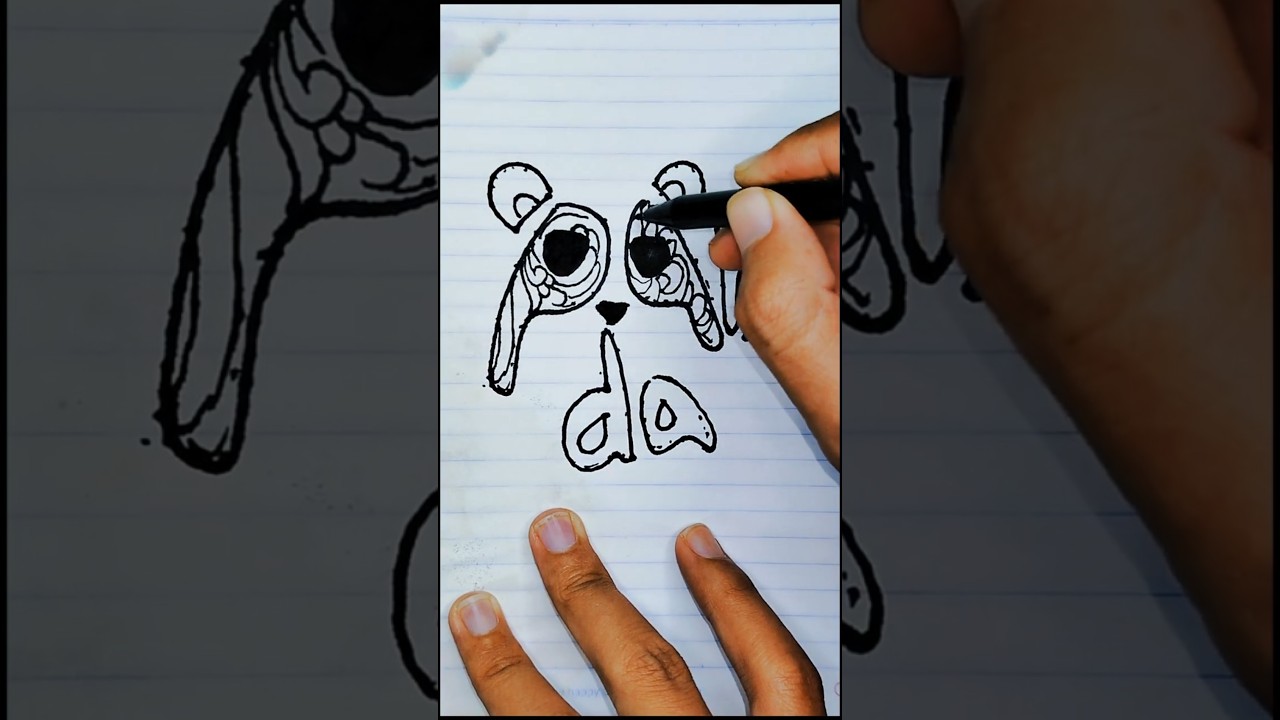 drawing a batik pattern bear 