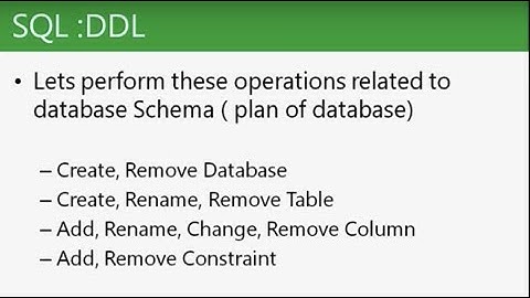 SQL DDL queries - RDBMS Concepts - Part 3