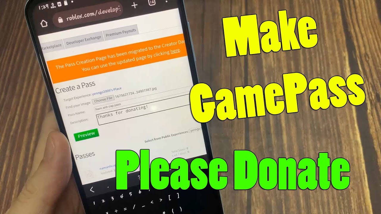 How to Make A Gamepass in Roblox Pls Donate on Android - Add