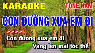 Karaoke Con Đường Xưa Em Đi Tone Nam Nhạc Sống | Nguyễn Linh