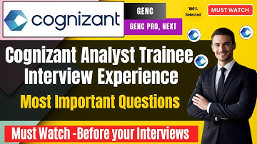 🔥 Cognizant Analyst Trainee Interview Experience | Cognizant Interview Questions & Process