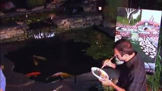 Live Koi pond painting by Art Lee Bivens time lapse Bob Ross leonardo da vinci michaelangelo