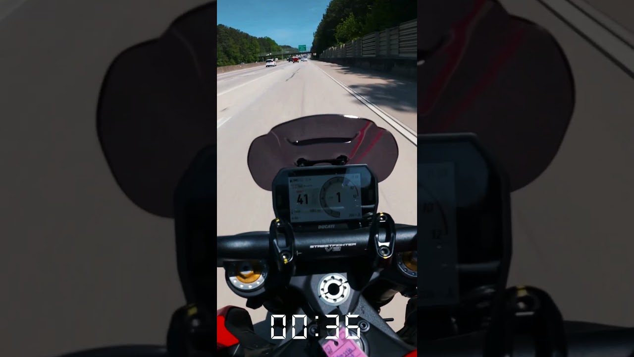 40 to 80 pull on the 2026 Ducati Streetfighter V2 S. Blink and you