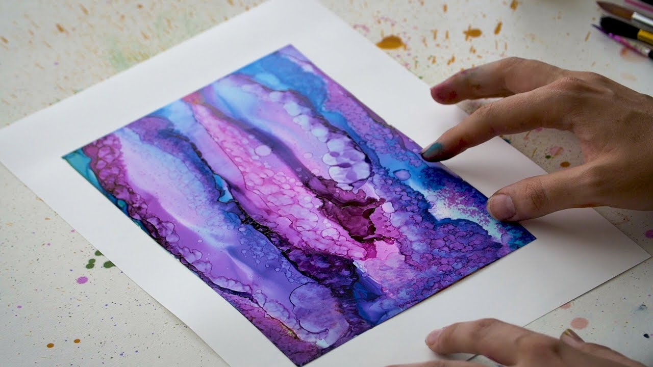 Alcohol Ink Art Tutorial | Using Gravity to Paint | Inspiration ...