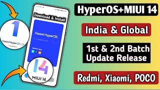 xiaomi hyperos miui 14 india & global q1 & q2 update release, download & install,redmi, xiaomi, poco