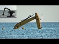 UPDATE: CAT Elevated Excavator #mobydig Submerged, at The Rampion Wind Farm Construction.