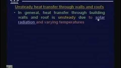 Lecture - 41 Cooling and Heating Load Calculations (Contd.)