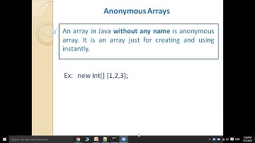 Anonymous Arrays