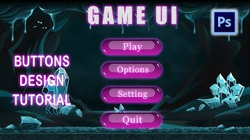 Game UI Design / Game Button In Adobe Photoshop | Photoshop Tutorial | Urdu/Hindi