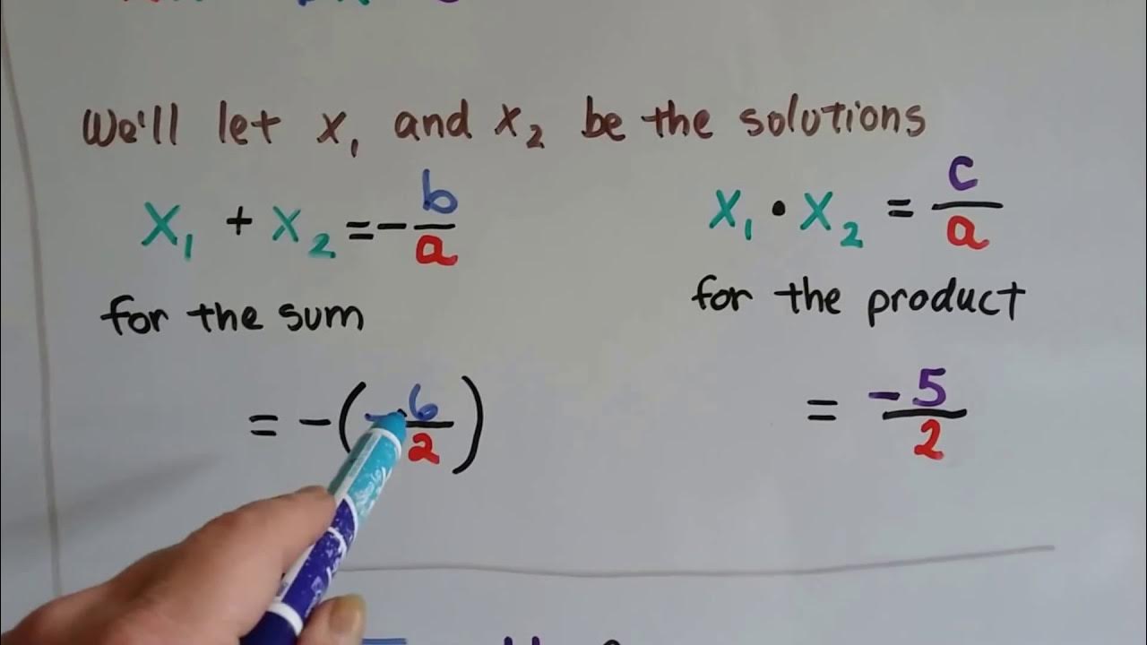 algebra-ii-8-4b-sums-products-of-quadratic-solutions-theorem-youtube