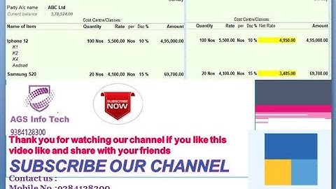 Invoice Print and Display net rate after discount in Tally Prime AGSTECH TALLYTDL TALLYTCP TDL
