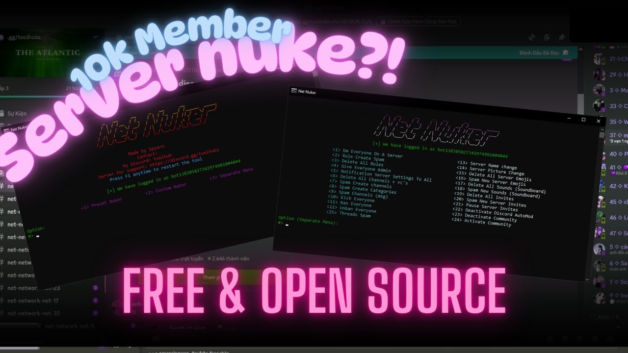 Free Discord Nuke tool! Big 10k Member Discord Server nuke! Working ...