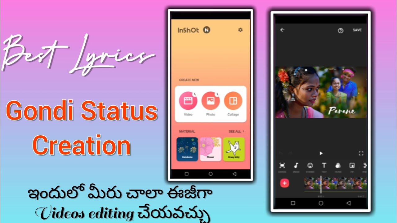 Inshot app how to create in Video l Gondi status editing l best_lyricals l beautiful effects l viral