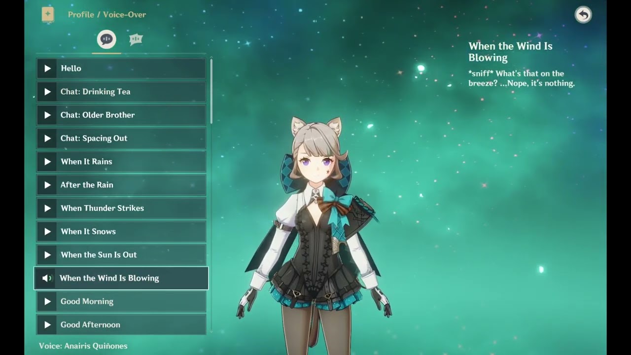 Lynette voice-over: When the Wind Is Blowing  (Genshin Impact eng)