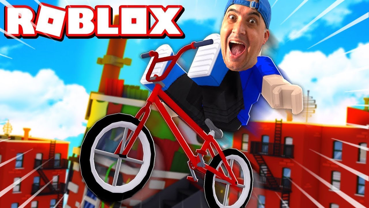 OBBY COM UMA BICICLETA NO ROBLOX!! MUITAS MANOBRAS LEGAIS!! (Obby But  You're on a Bike) 