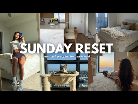 SUNDAY RESET VLOG| productive sunday, grocery & snack haul, cleaning, and prepping for a new week