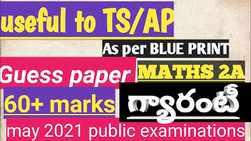 INTER maths 2A,Guess paper by KSR , useful to TS & AP
