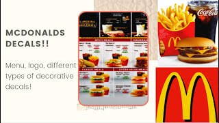 Mcdonalds decal codes Bloxburg!! Menu, logo, different types of decorative decals! || rxsycutie