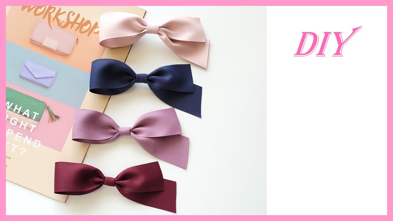 얇은 리본핀 만들기 Make simple easy Bow l DIY Ribbon Hair Bow